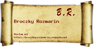 Broczky Rozmarin névjegykártya